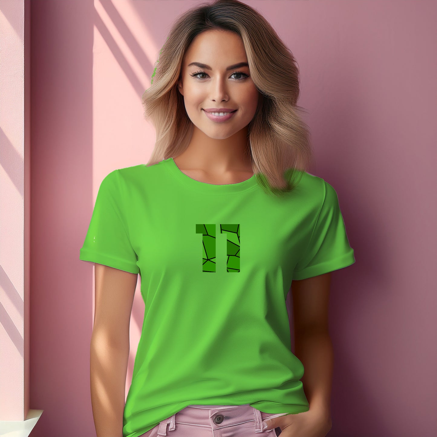 11 Number Women T-Shirt (Liril Green)