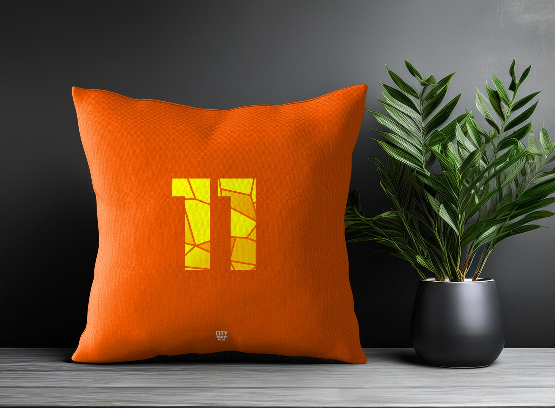 11 Number Pillow Case and Pillow Throw (Orange)