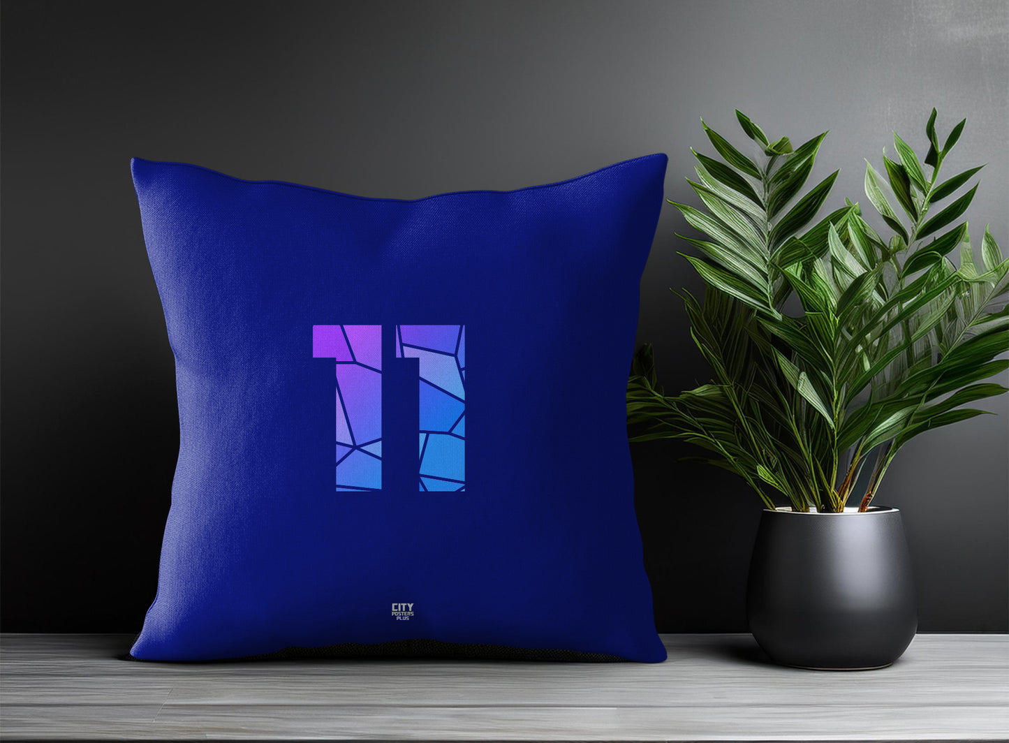 11 Number Pillow Case and Pillow Throw (Royal Blue)