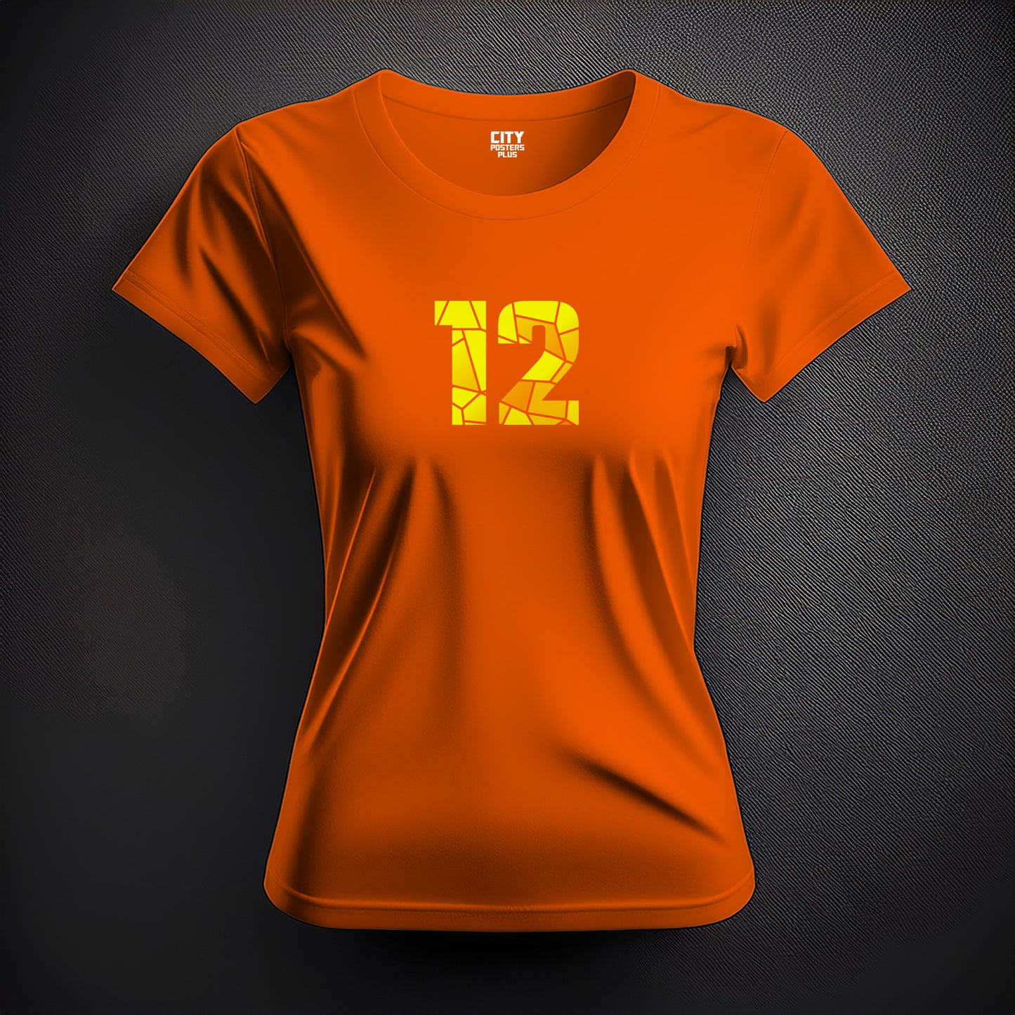 12 Number Women T-Shirt (Orange)