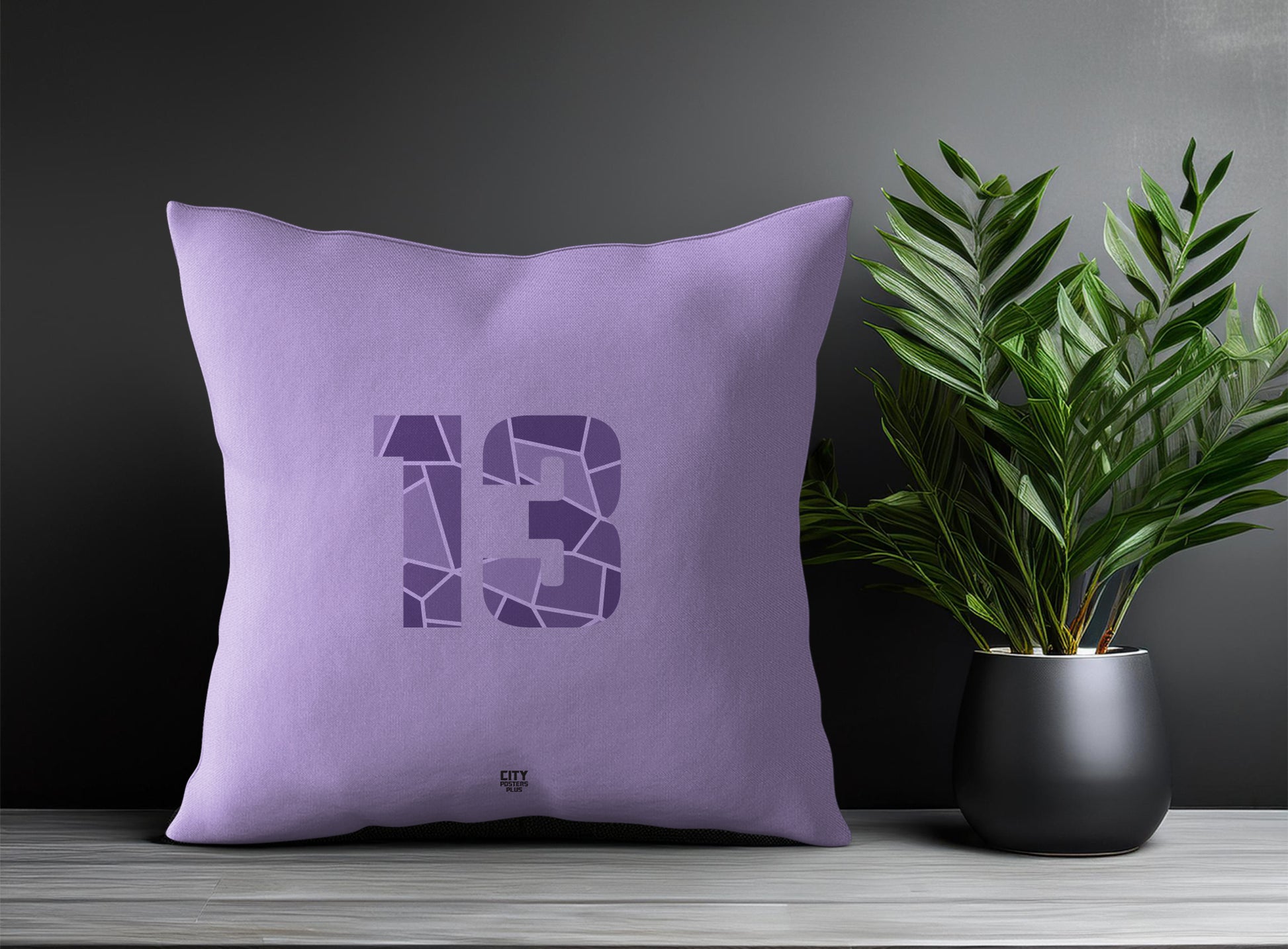 13 Number Pillow Case and Pillow Throw (Iris Lavender)