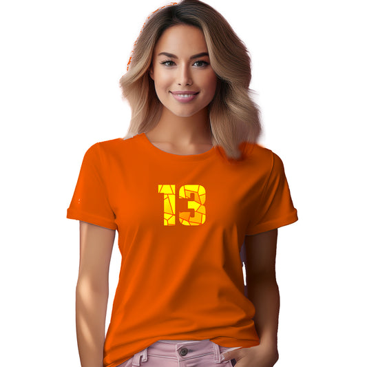 13 Number Women T-Shirt (Orange)