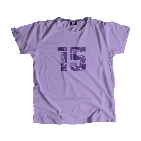 15 Number Men Unisex T-Shirt (Iris Lavender)