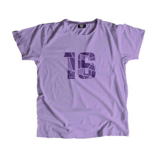 16 Number Men Unisex T-Shirt (Iris Lavender)