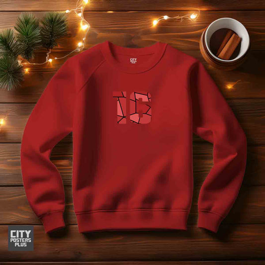 16 Number Unisex Sweatshirt (Red)