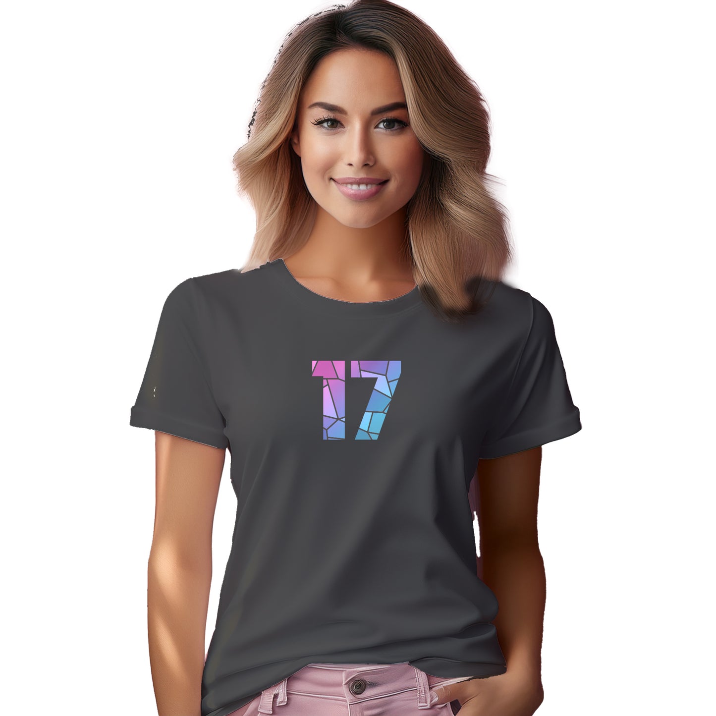17 Number Women T-Shirt (Charcoal Grey)