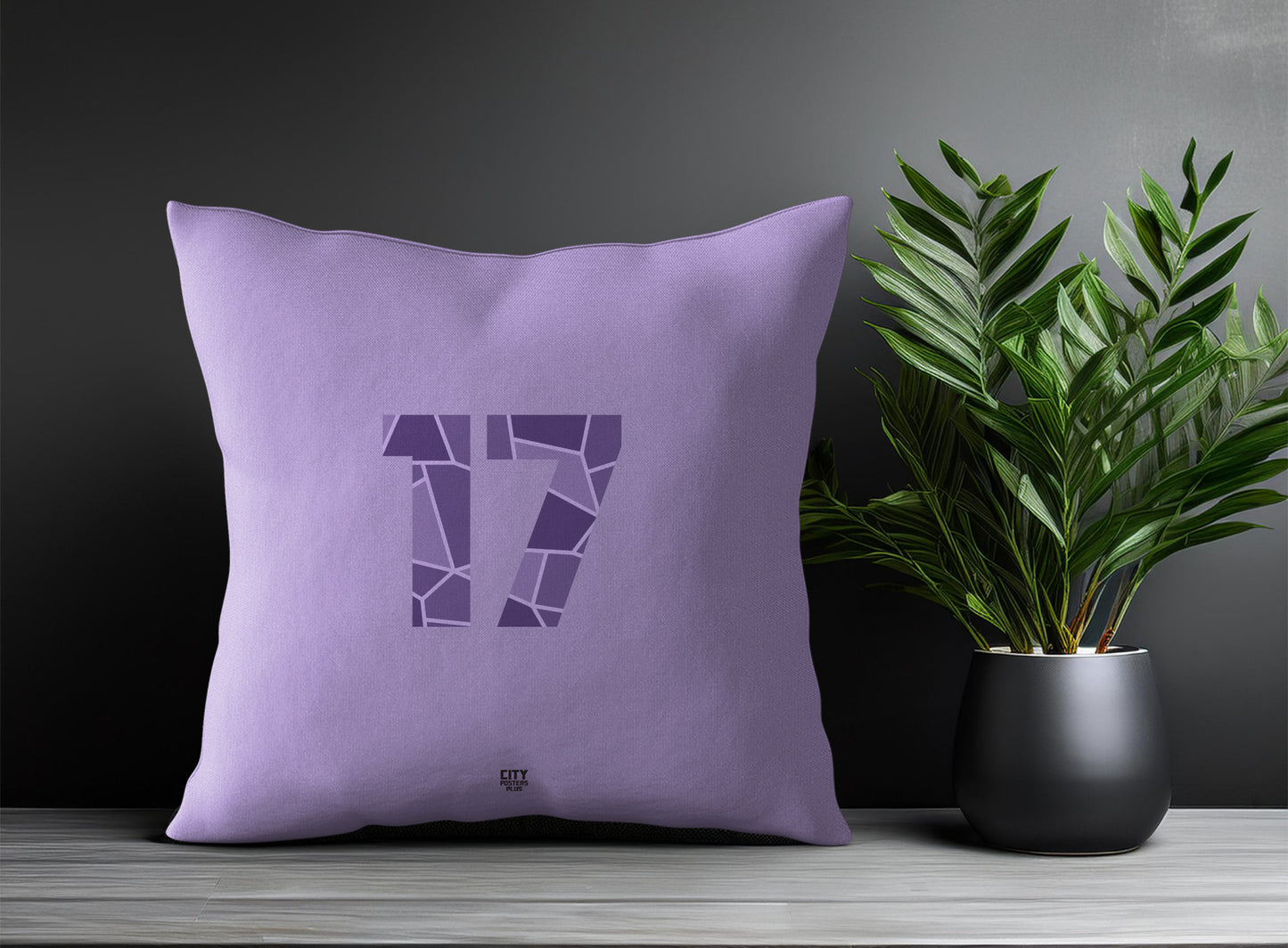 17 Number Pillow Case and Pillow Throw (Iris Lavender)