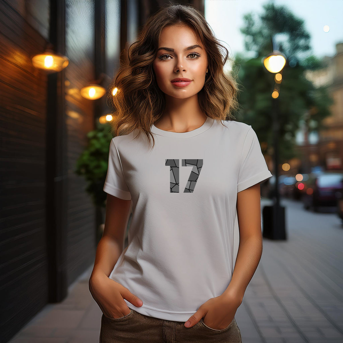 17 Number Women T-Shirt (Melange Grey)