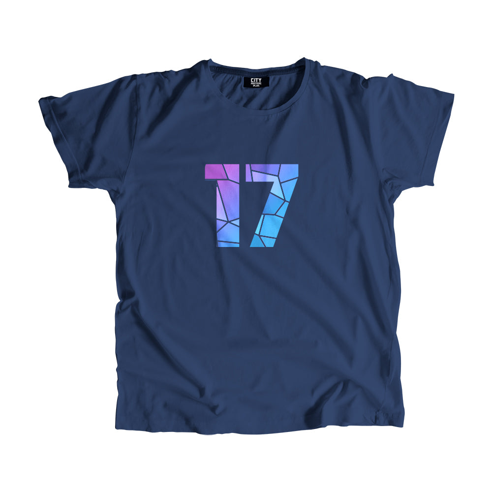 17 Number Men Unisex T-Shirt (Navy Blue)