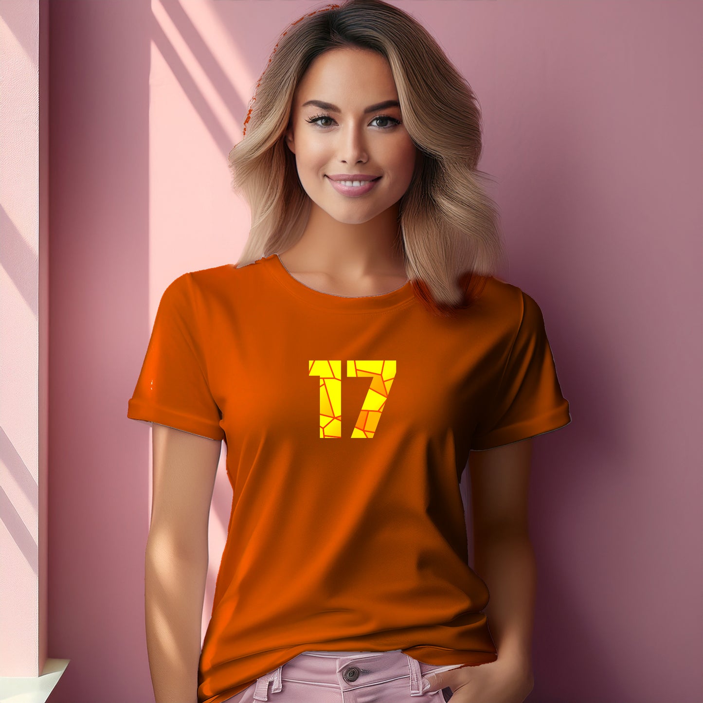 17 Number Women T-Shirt (Orange)