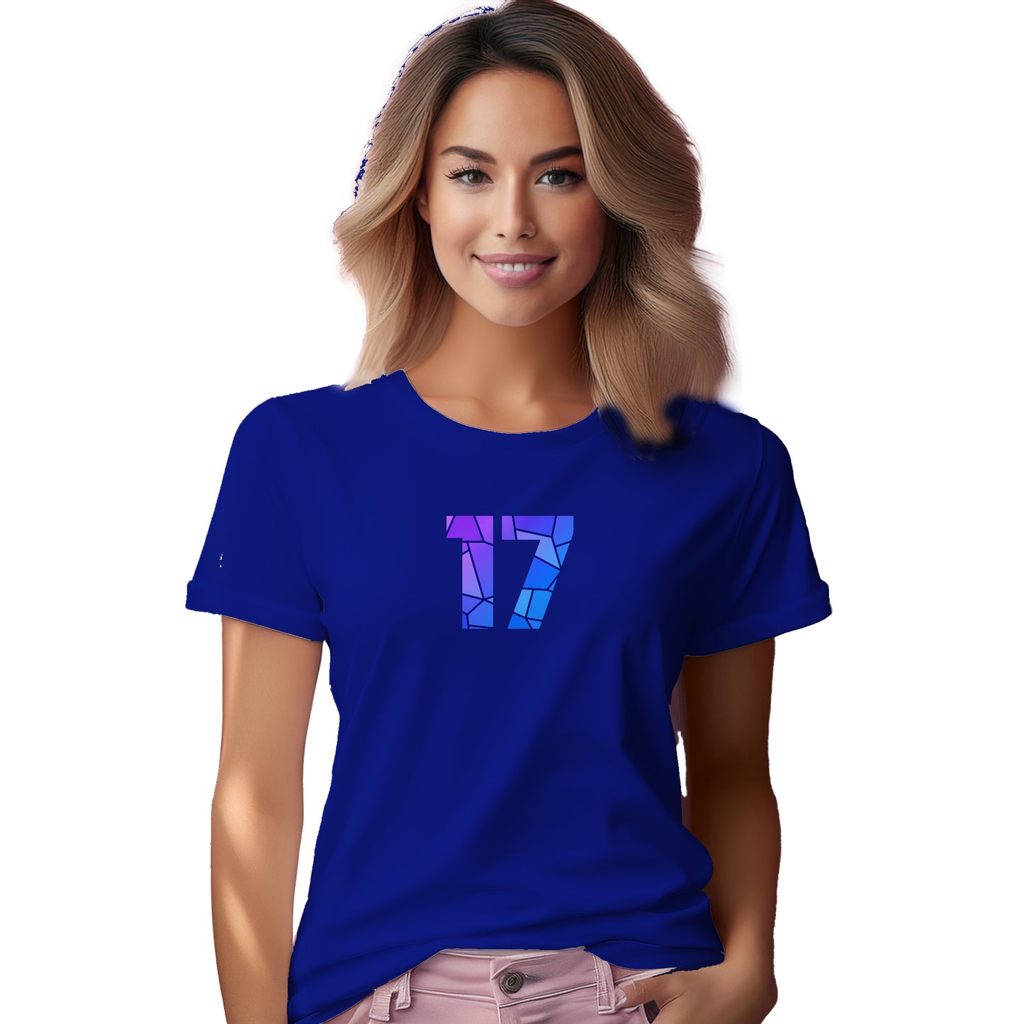 17 Number Women T-Shirt (Royal Blue)