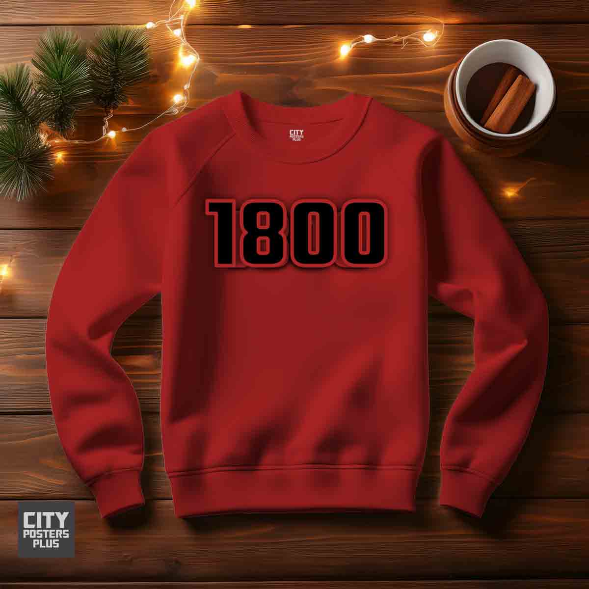 1800 Year Men Unisex Sweatshirt (Red)