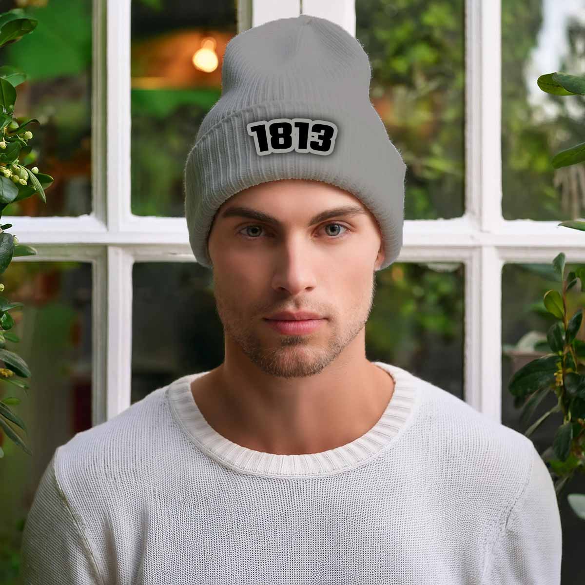 Beanies Plus 1813 Year Cuffed Beanie (Heather Grey)