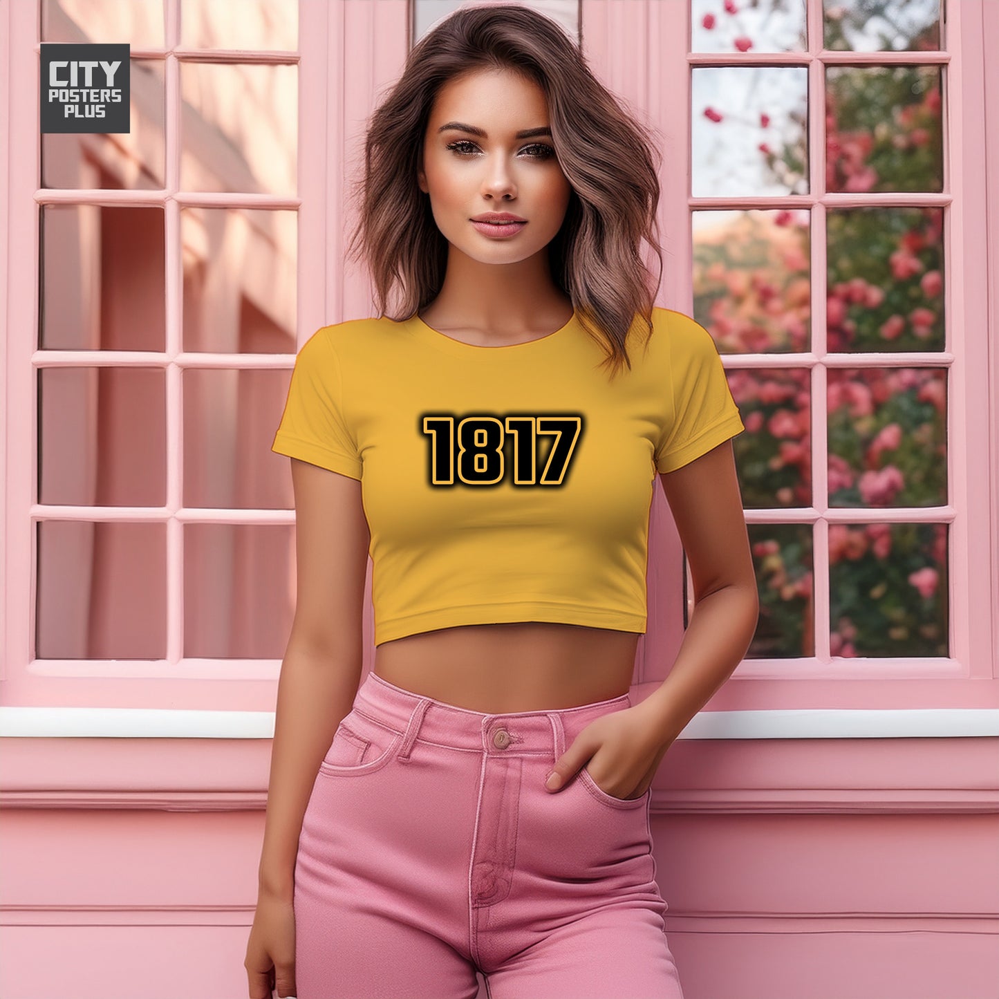 1817 Year Women Crop Top (Golden Yellow)
