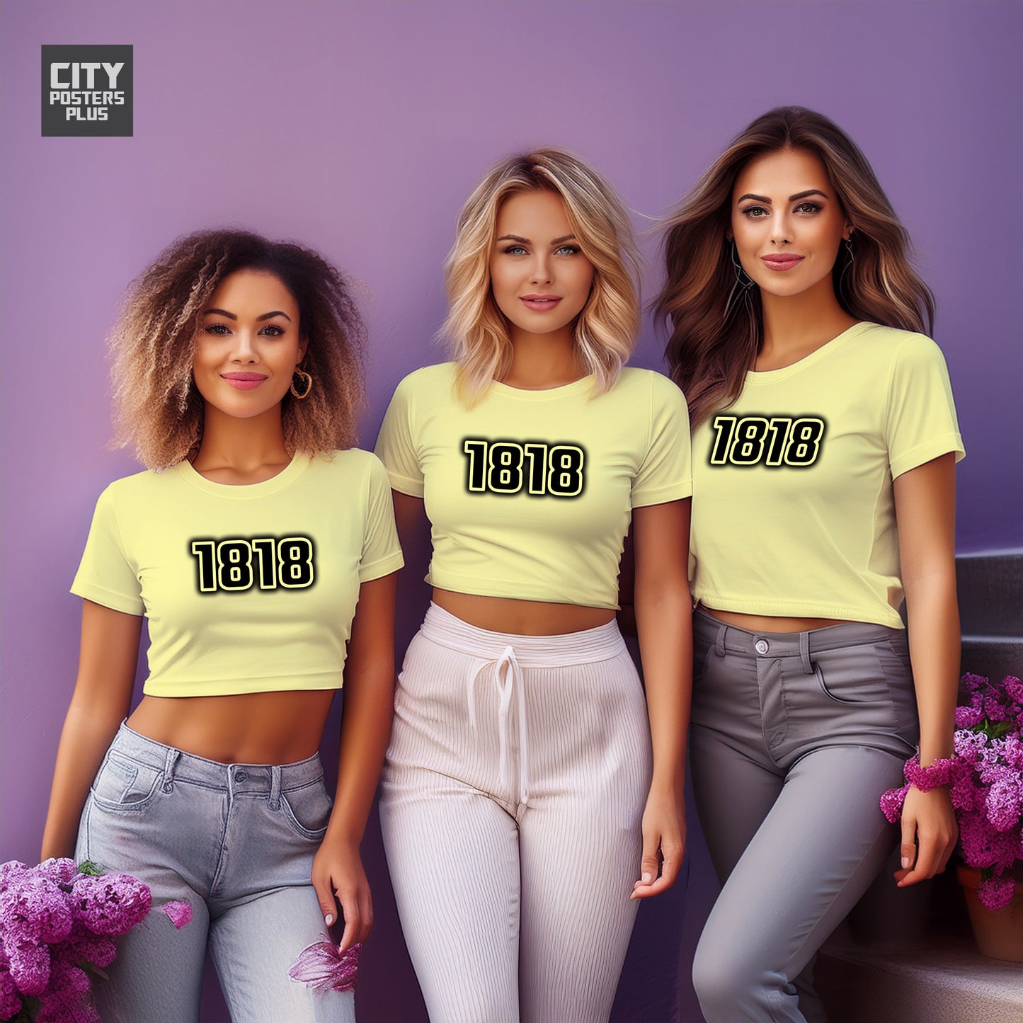 1818 Year Women Crop Top (Butter Yellow)
