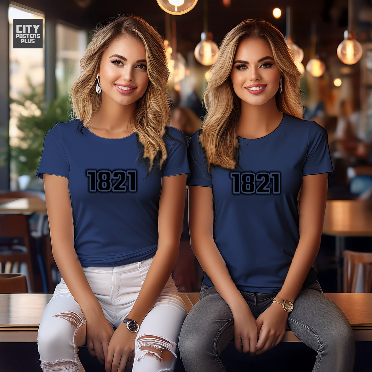 1821 Year Women T-Shirt (Navy Blue)