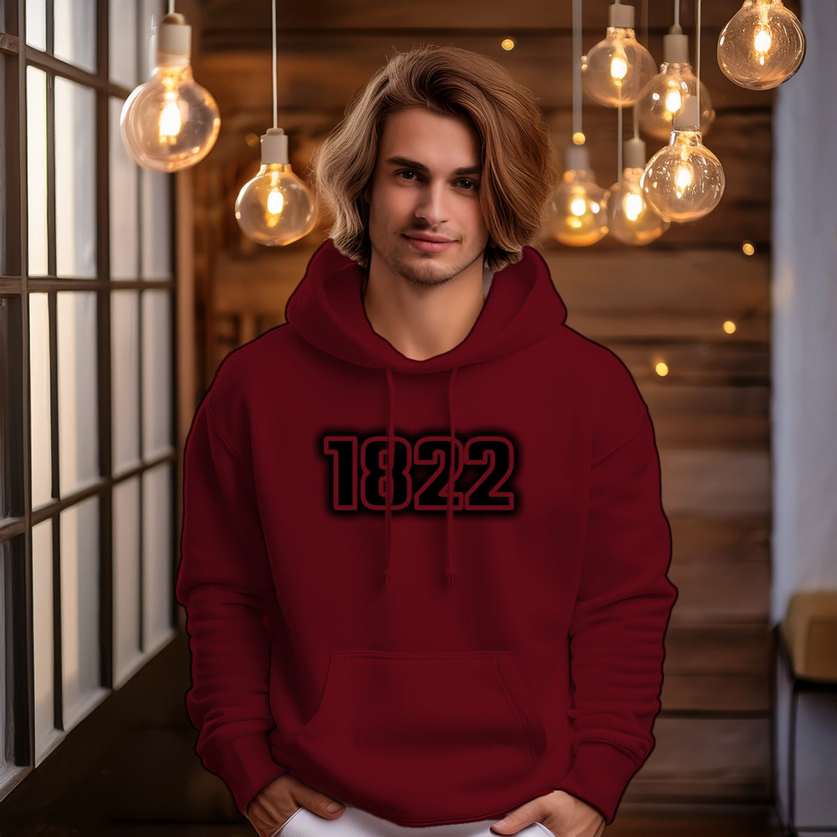 1822 Year Men Unisex Hoodie (Maroon)