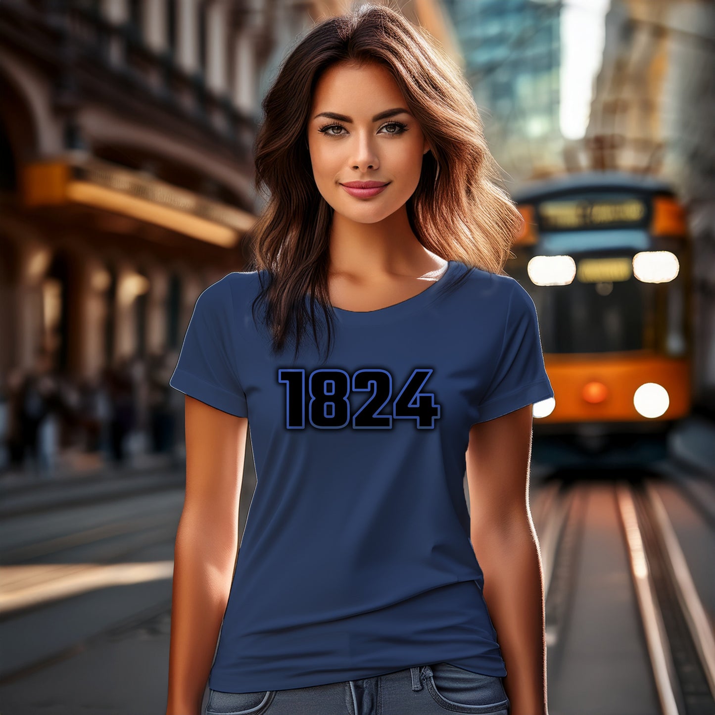 1824 Year Women T-Shirt (Navy Blue)