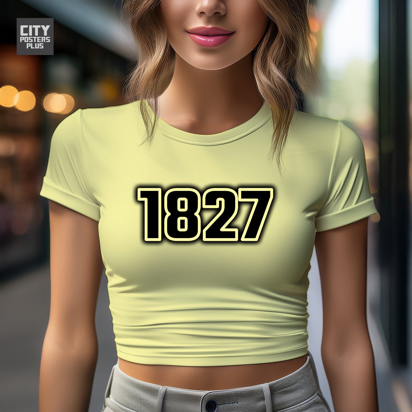 1827 Year Women Crop Top (Butter Yellow)
