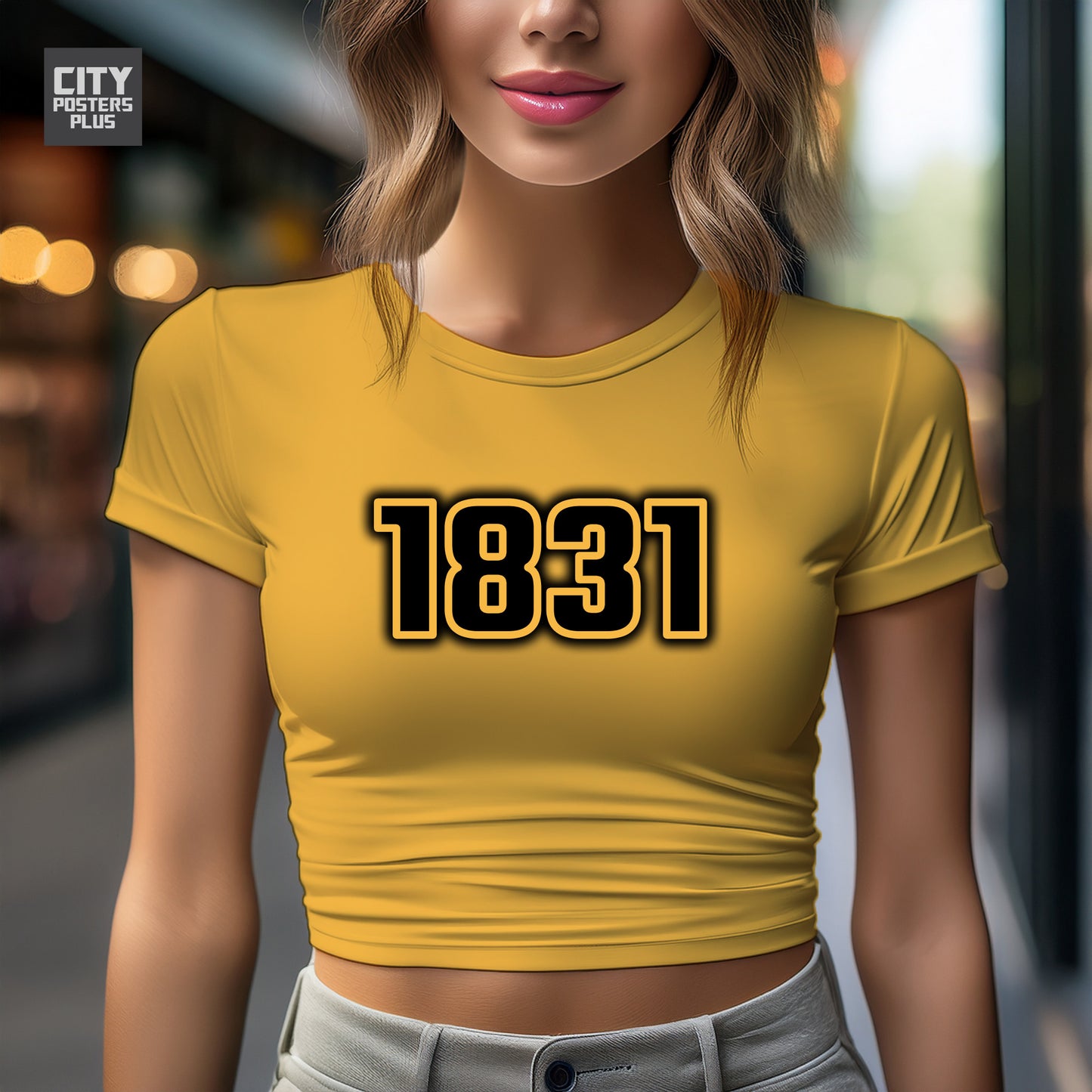 1831 Year Women Crop Top (Golden Yellow)