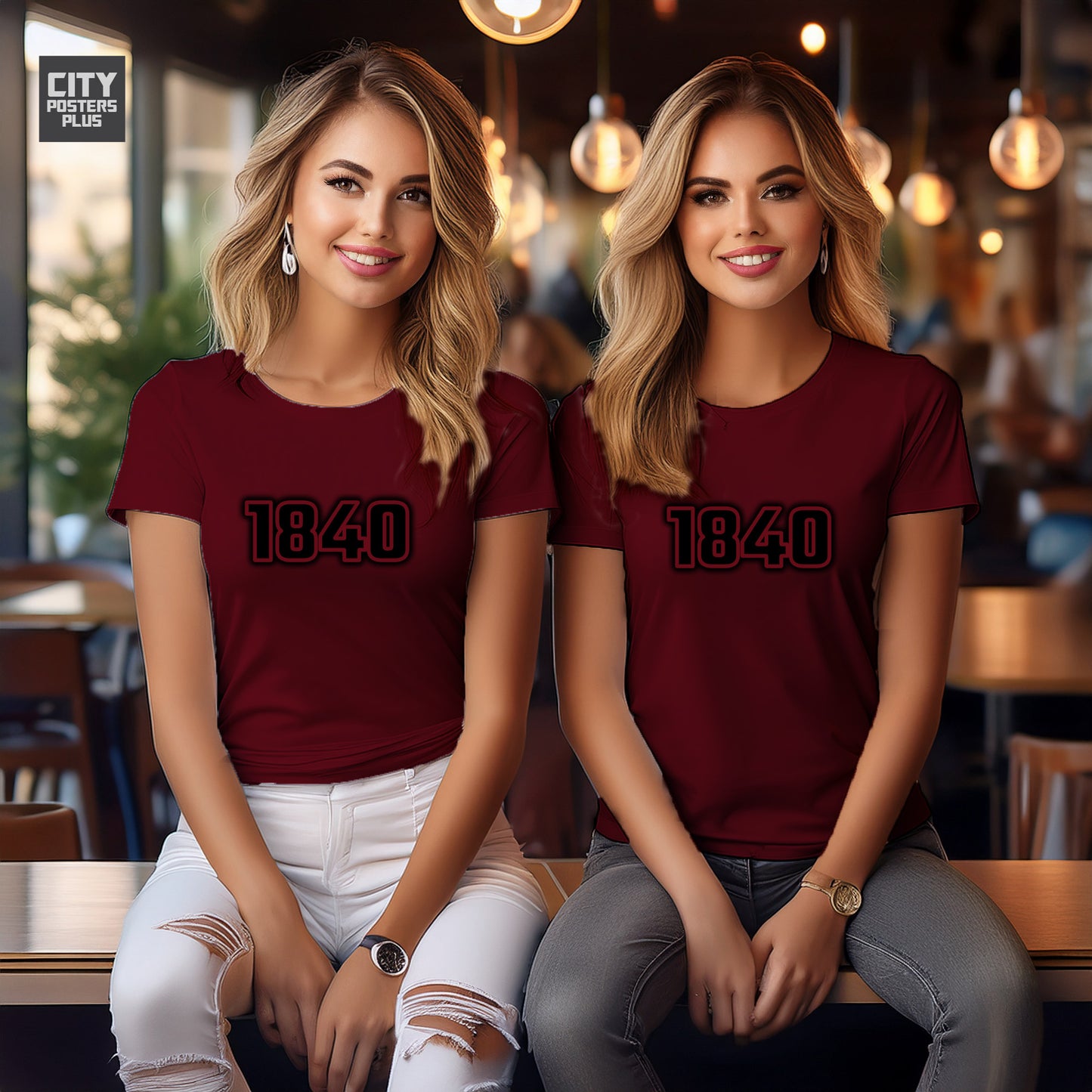 1840 Year Women T-Shirt (Maroon)