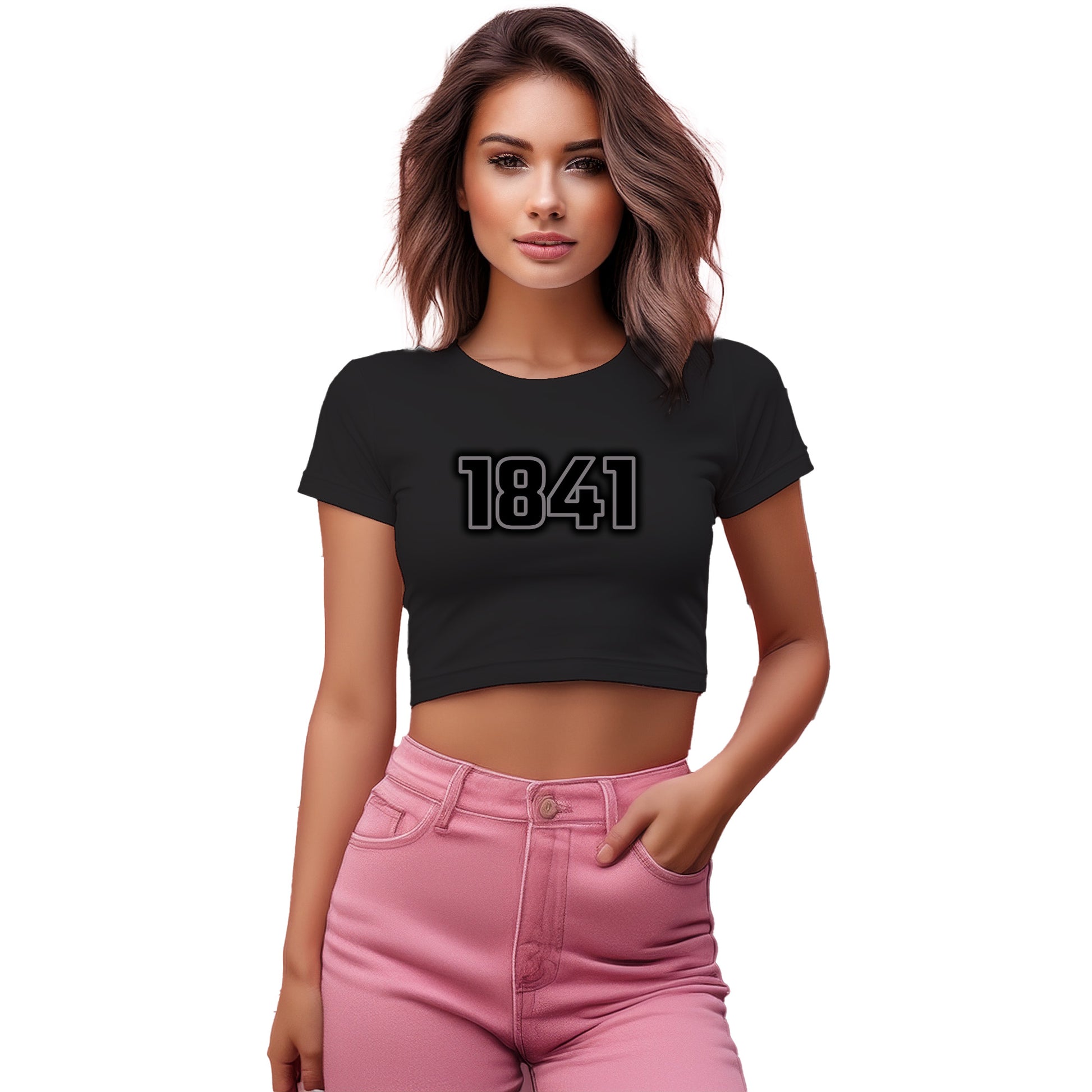 1841 Year Women Crop Top (Black)