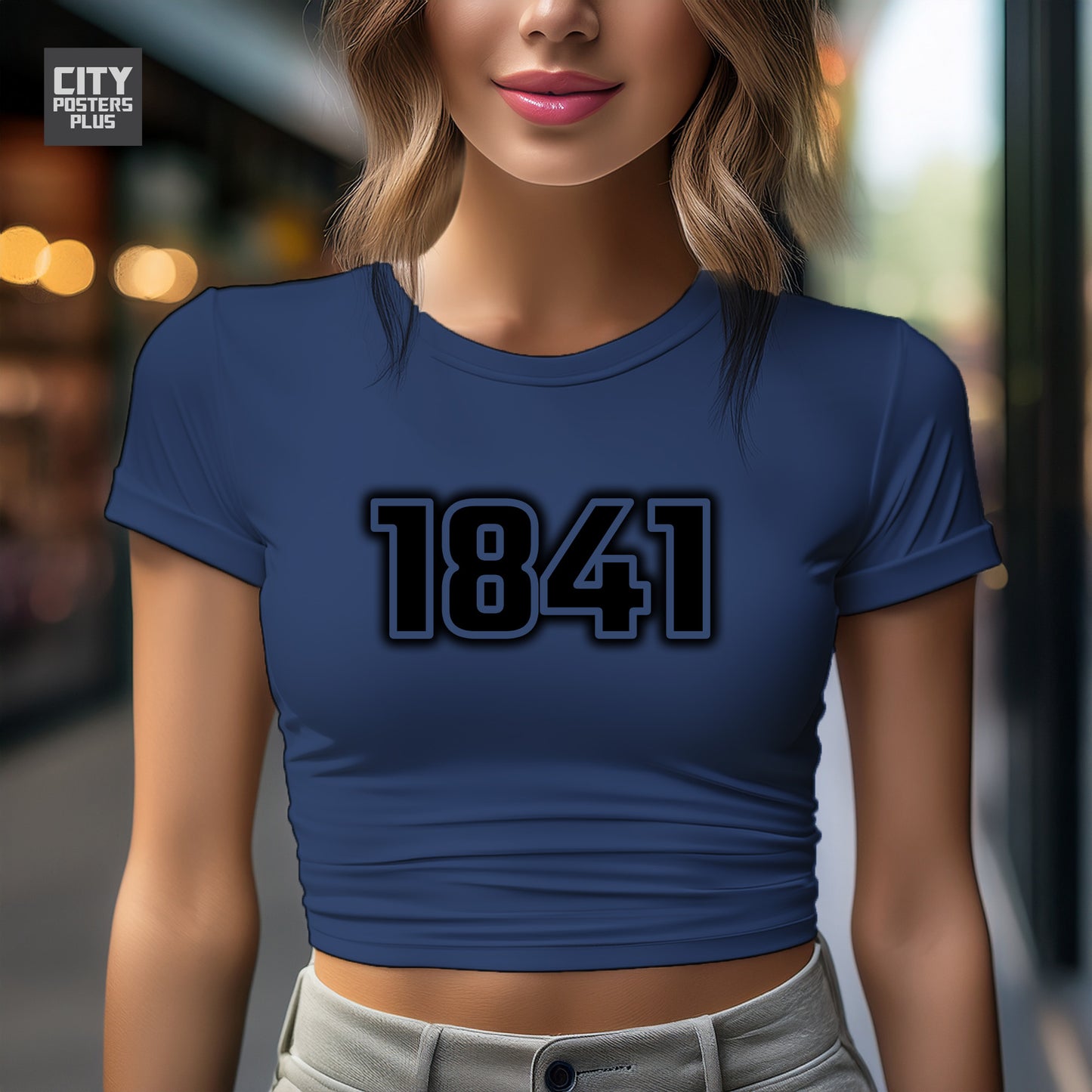 1841 Year Women Crop Top (Navy Blue)