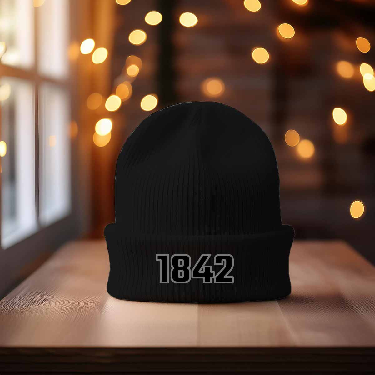 1842 Year Cuffed Beanie (Black)