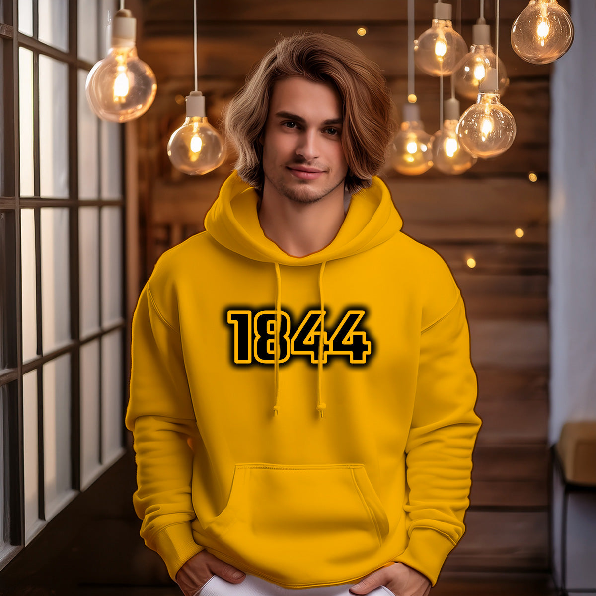 1844 Year Men Unisex Hoodie (Golden Yellow)