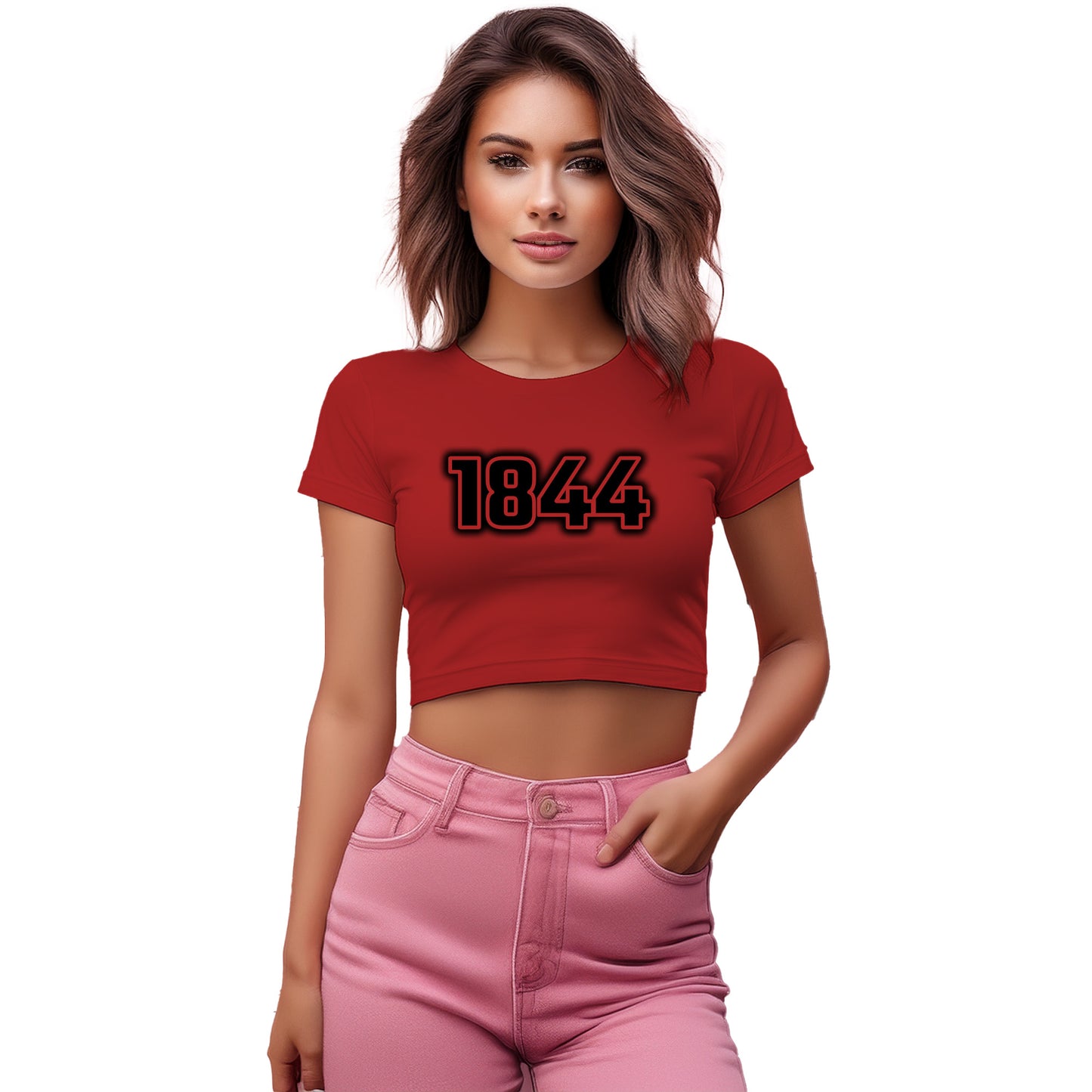 1844 Year Women Crop Top (Red)