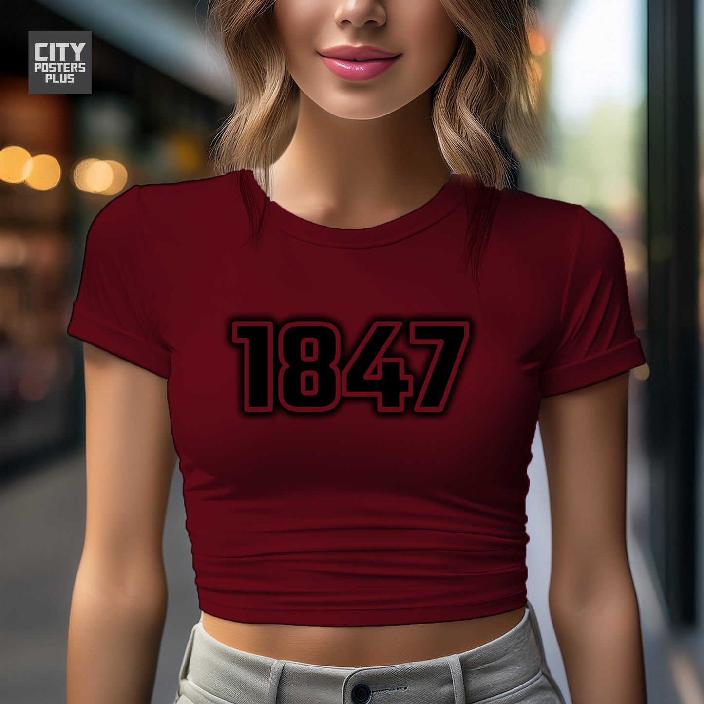 1847 Year Women Crop Top (Maroon)