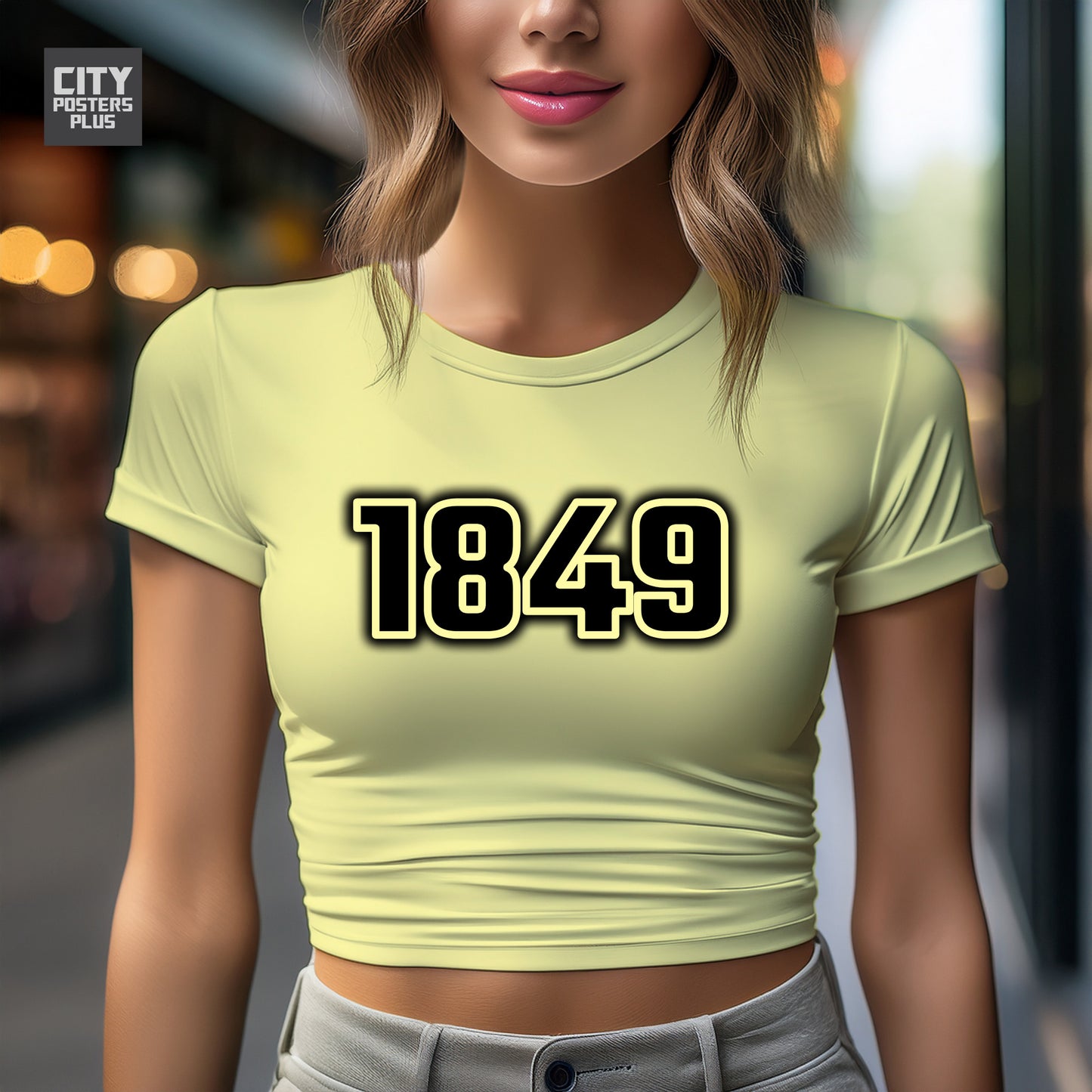 1849 Year Women Crop Top (Butter Yellow)