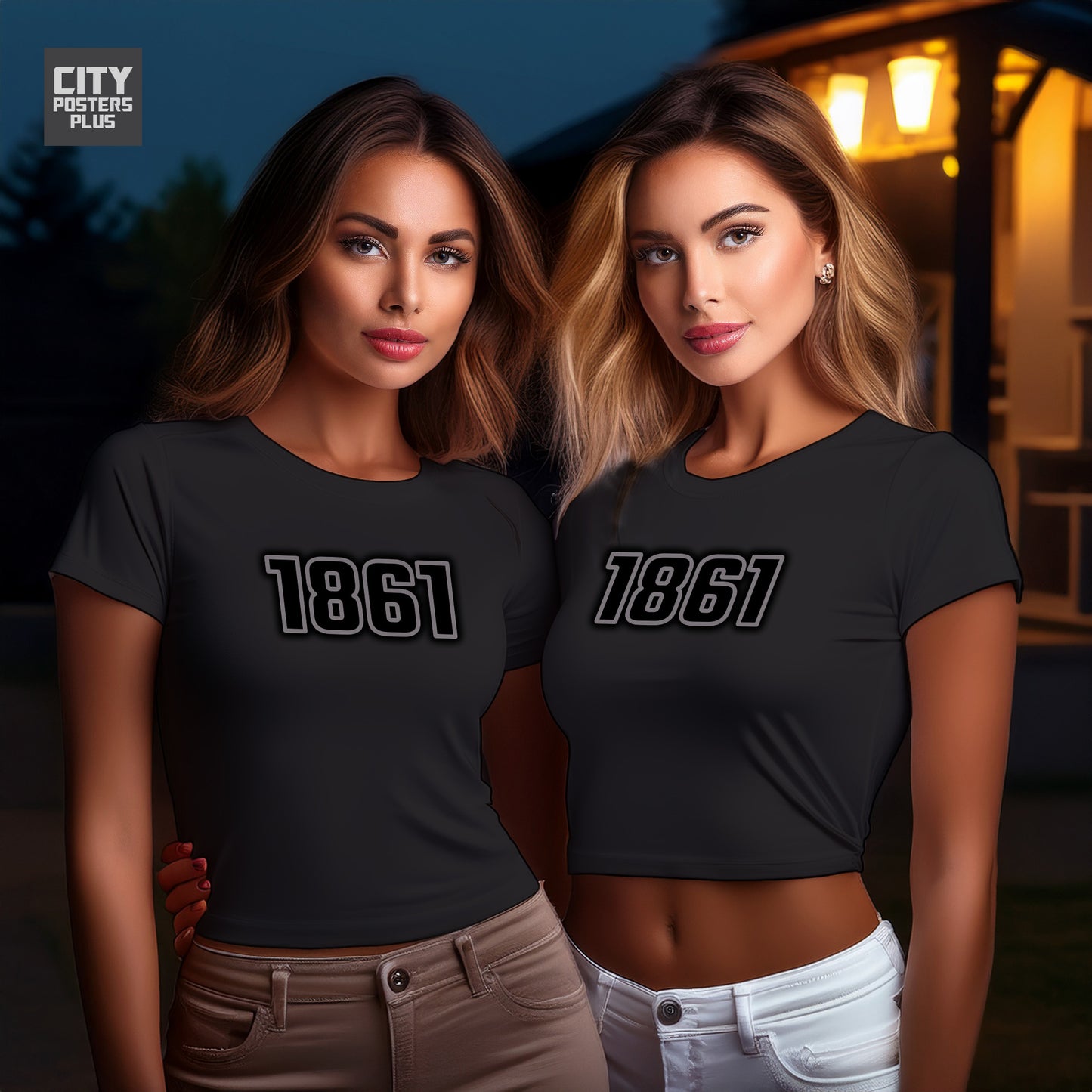 1861 Year Women Crop Top (Black)