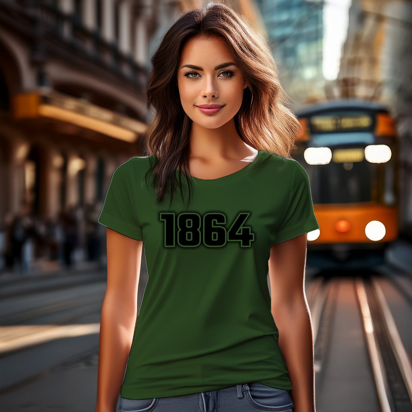 1864 Year Women T-Shirt (Olive Green)