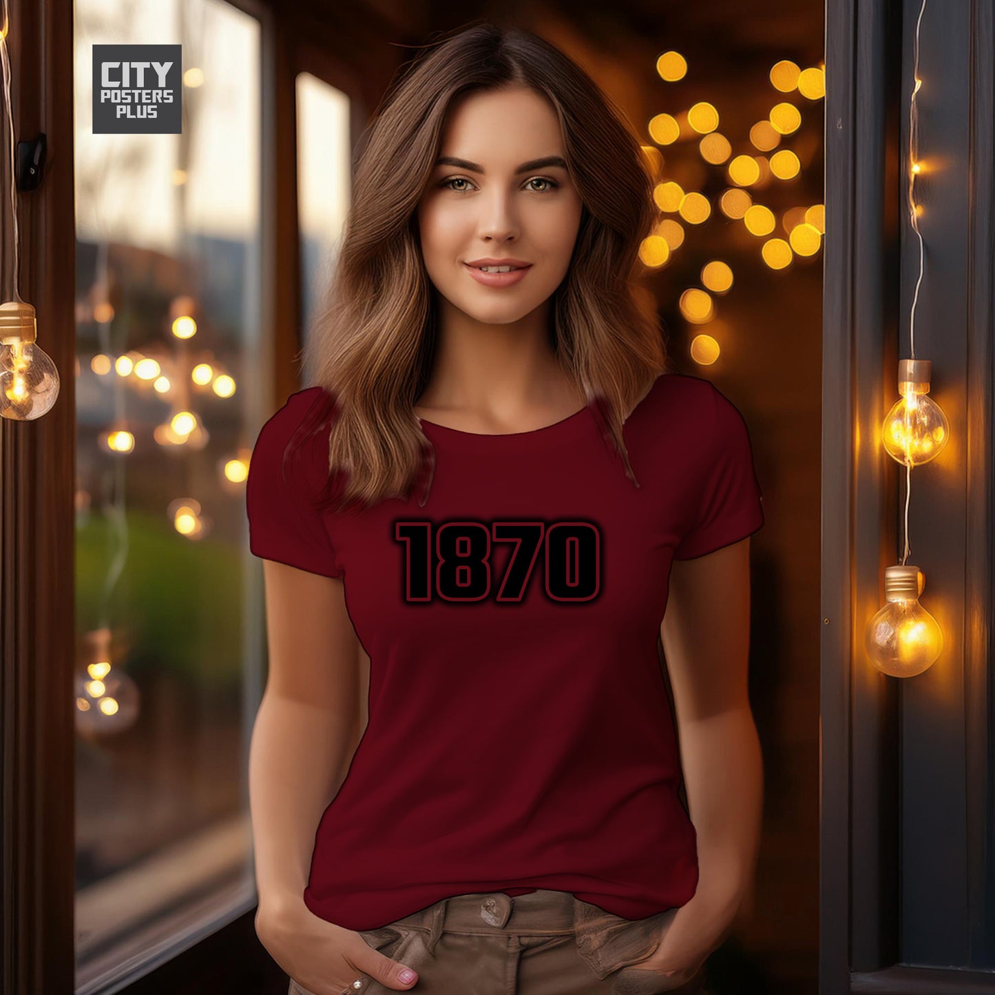 1870 Year Women T-Shirt (Maroon)