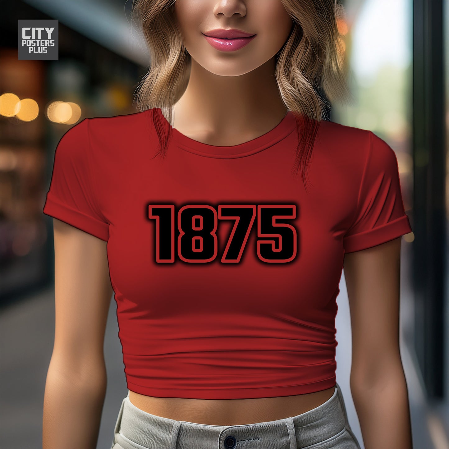 1875 Year Women Crop Top (Red)