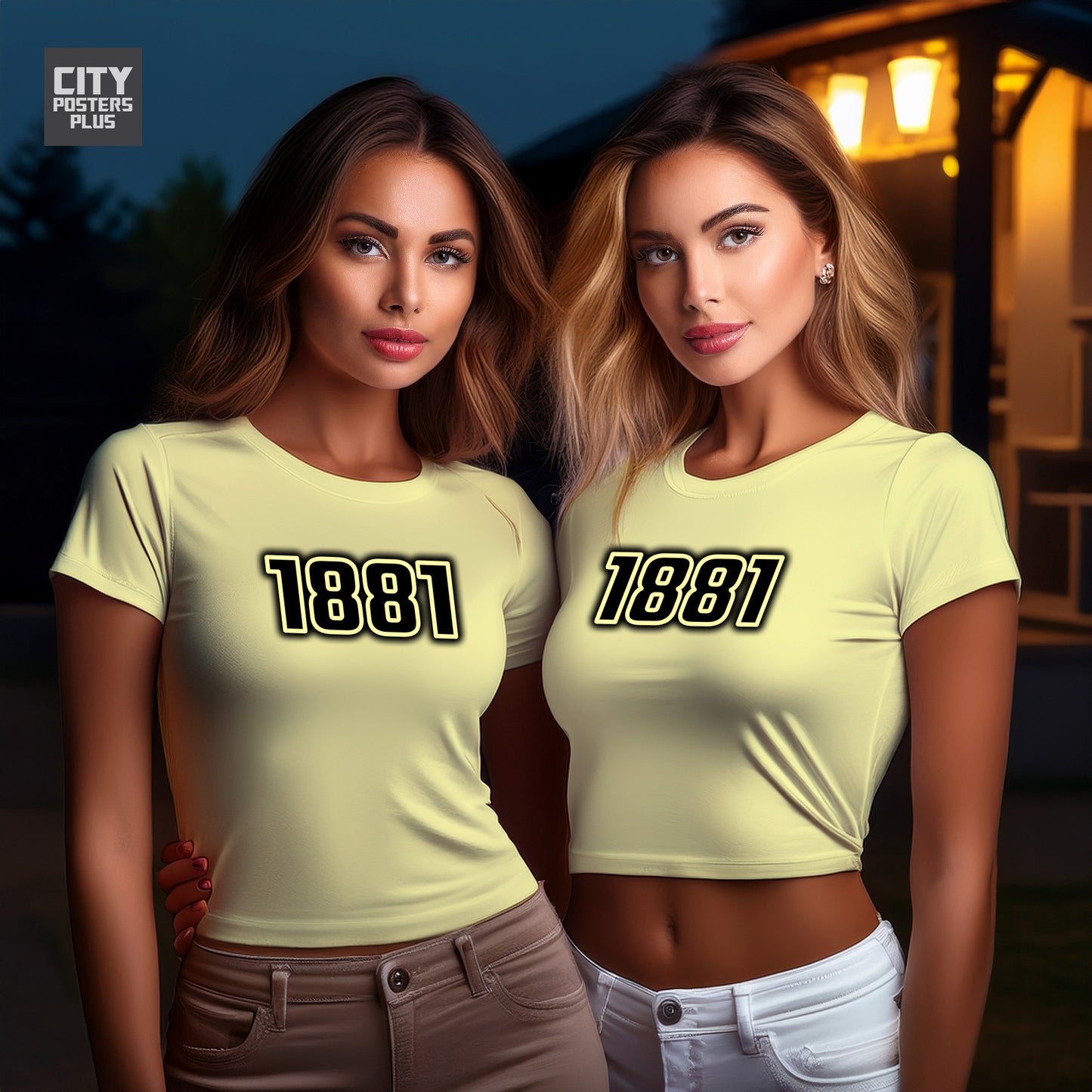 1881 Year Women Crop Top (Butter Yellow)