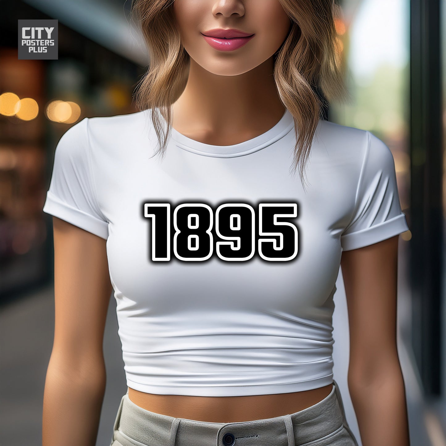 1895 Year Women Crop Top (White)
