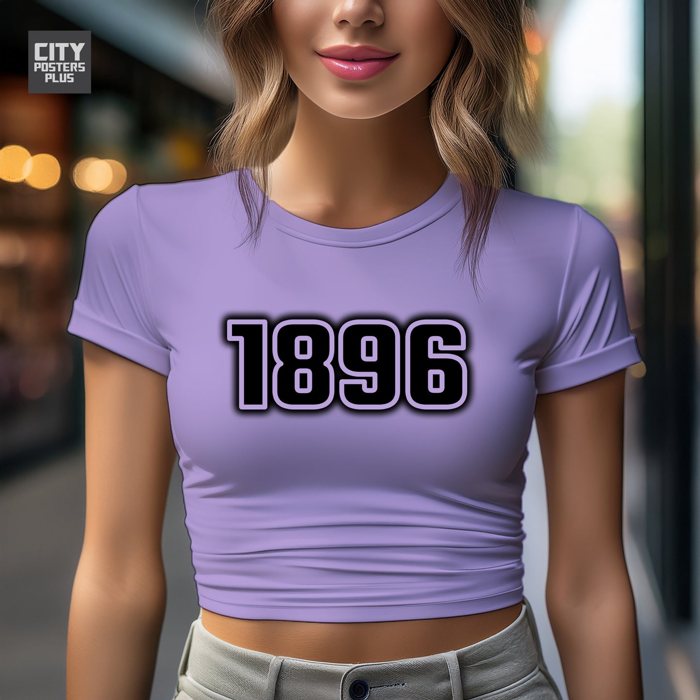 1896 Year Women Crop Top (Iris Lavender)