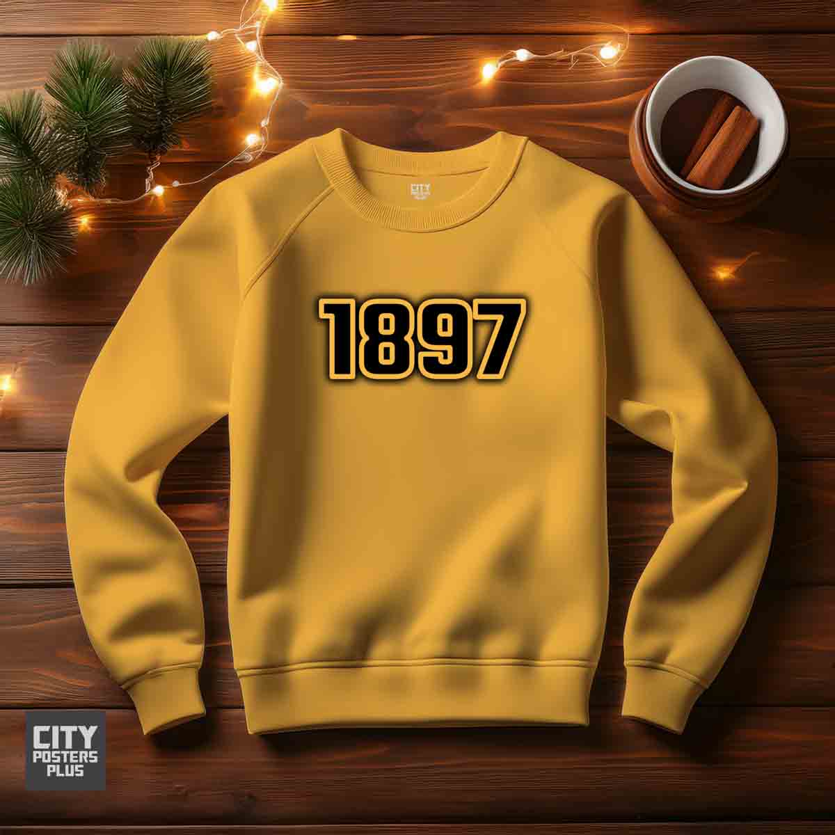 1897 Year Men Unisex Sweatshirt (Golden Yellow)