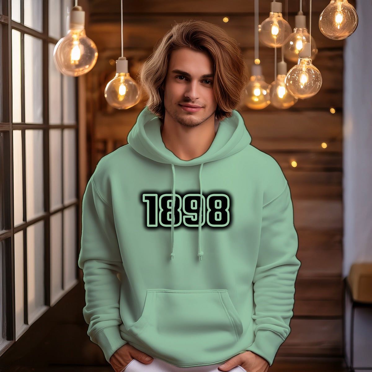 1898 Year Men Unisex Hoodie (Mint Green)