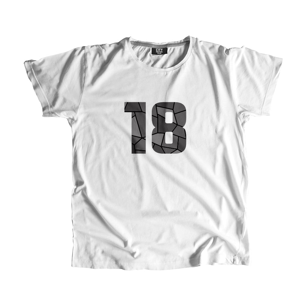 18 Number Men Unisex T-Shirt (White)
