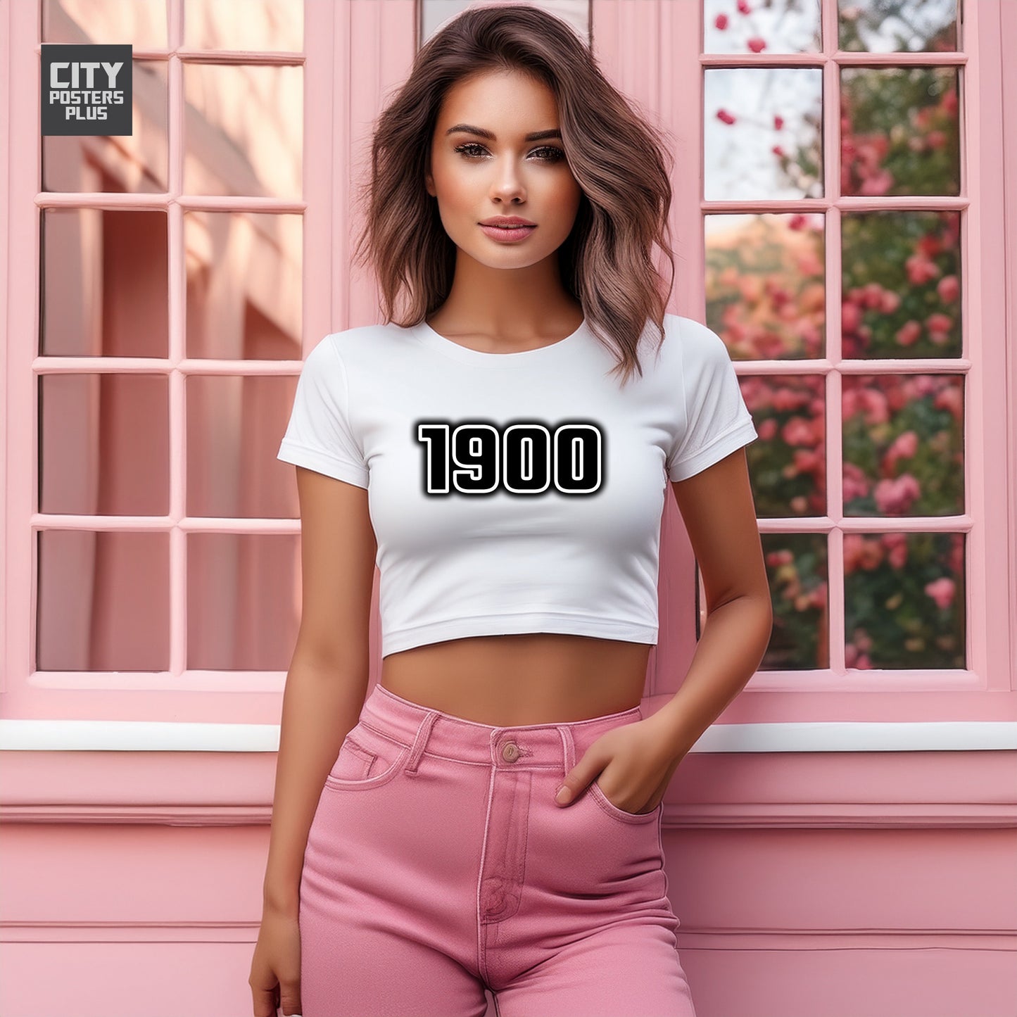 1900 Year Women Crop Top (White)