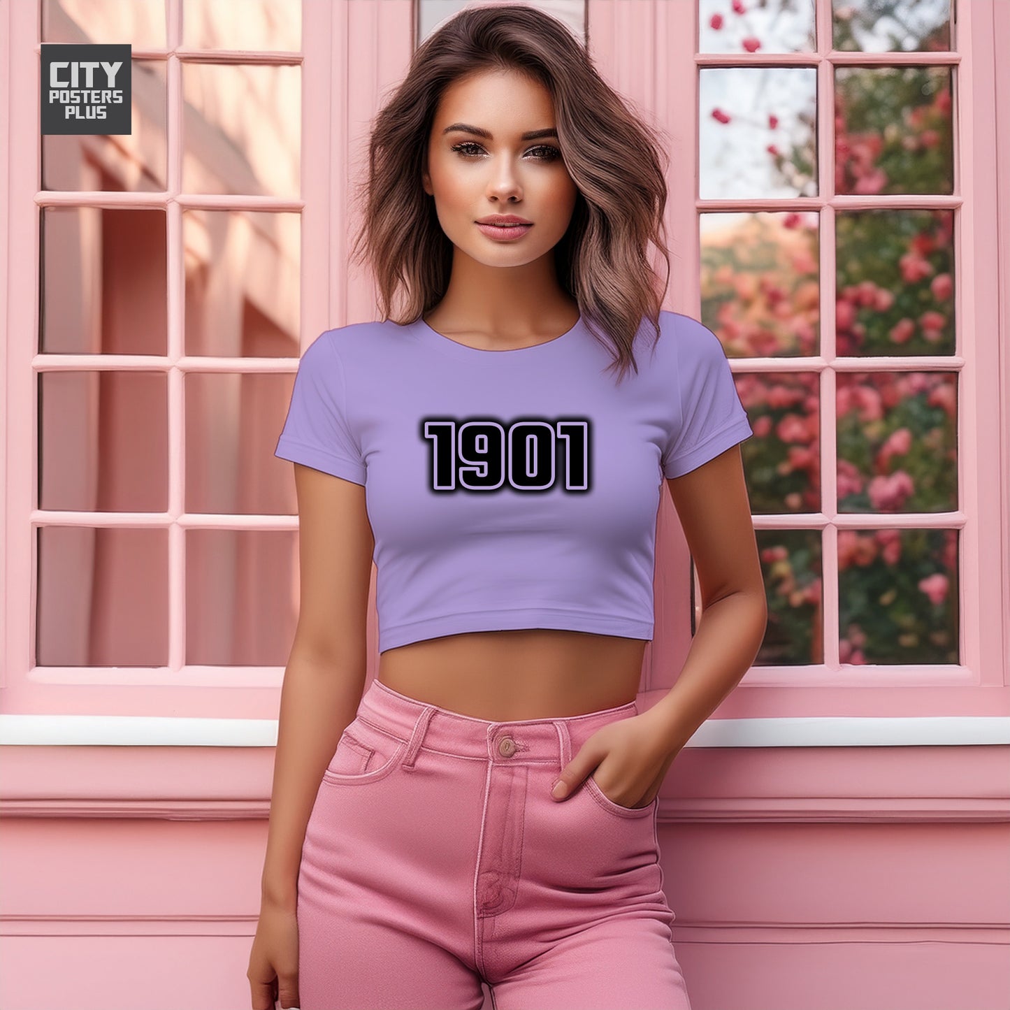 1901 Year Women Crop Top (Iris Lavender)