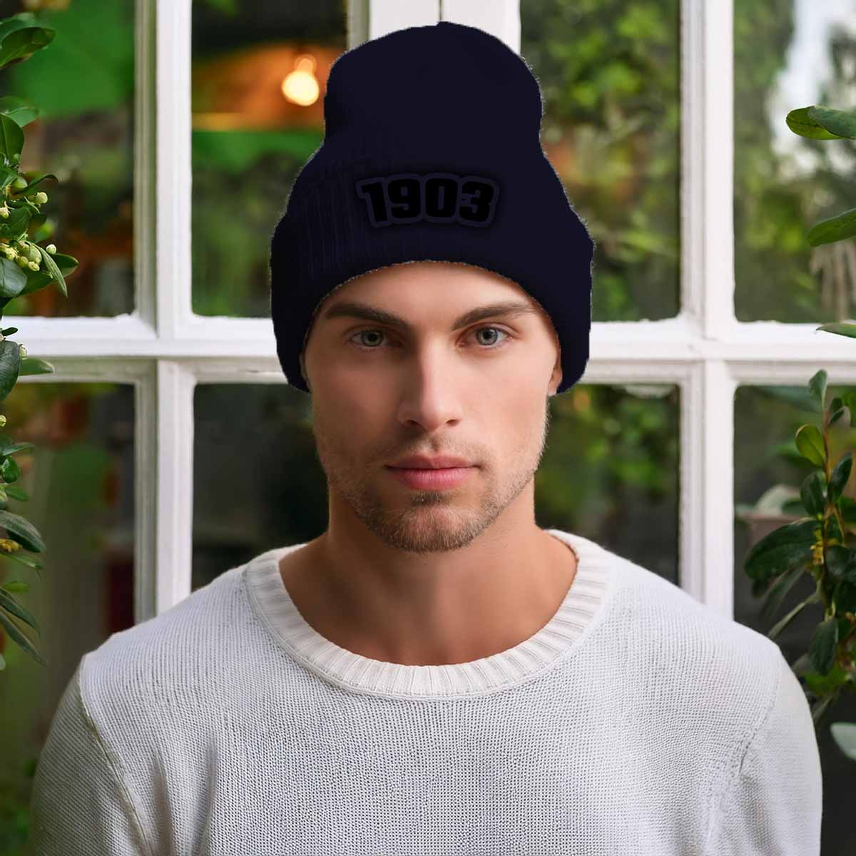 Beanies Plus 1903 Year Cuffed Beanie (Navy)