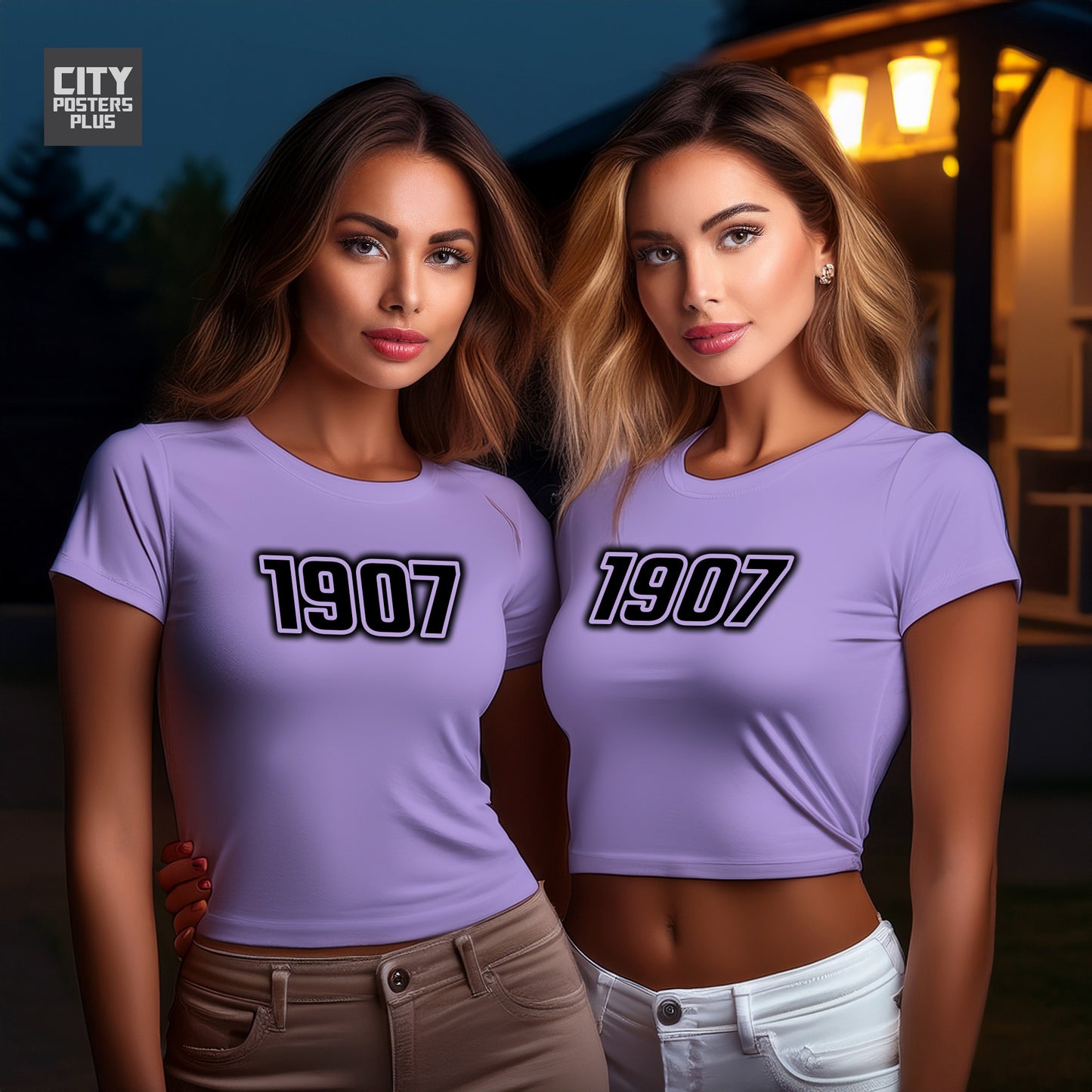 1907 Year Women Crop Top (Iris Lavender)