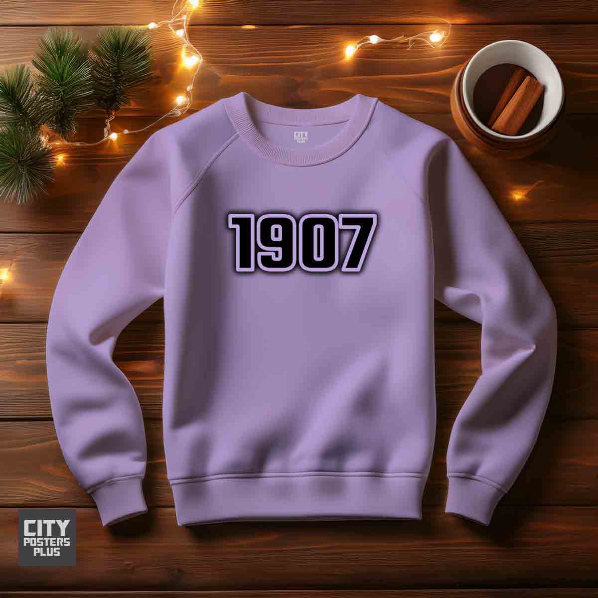 1907 Year Men Unisex Sweatshirt (Iris Lavender)
