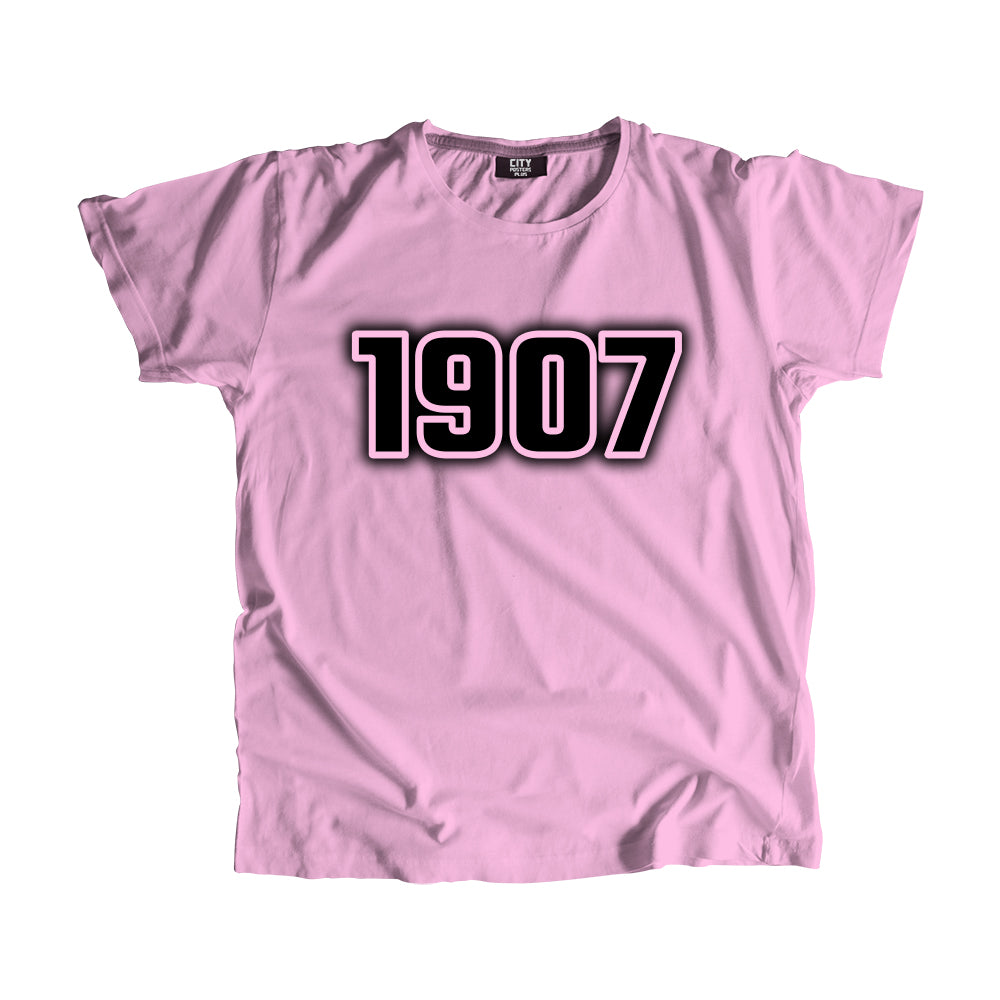 1907 Year Men Unisex T-Shirt (Light Pink)