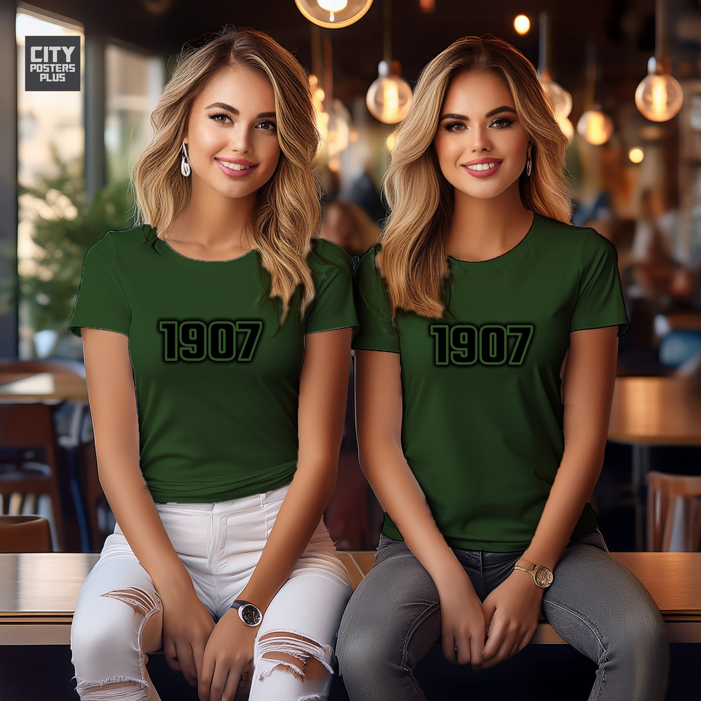 1907 Year Women T-Shirt (Olive Green)
