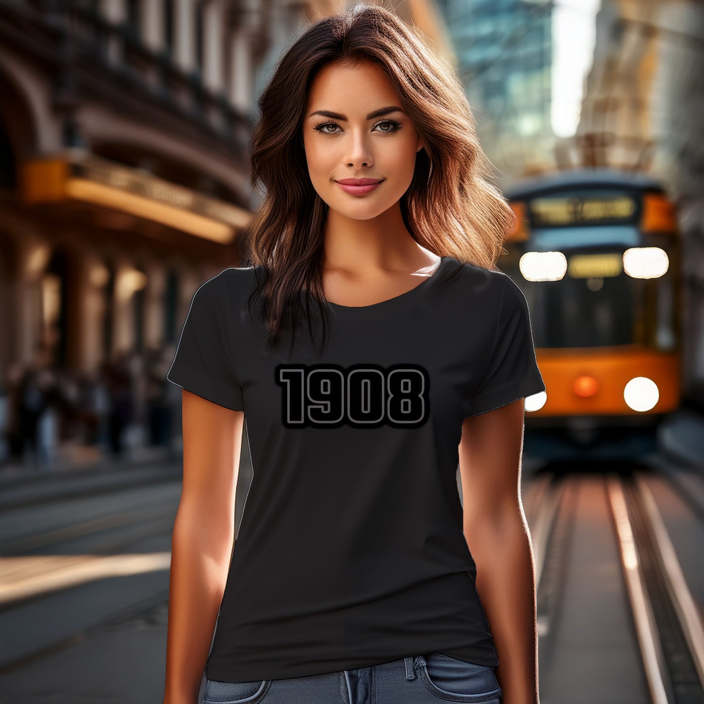 1908 Year Women T-Shirt (Black)